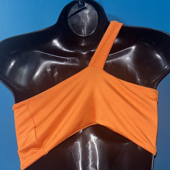 5 for $20 tops sale!!  Orange one shoulder crop top - Picture 3 of 3